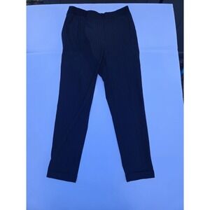ZARA Trafaluc TRF Women's Pinstripe Ankle Trousers Navy Size XS Elastic Waist...